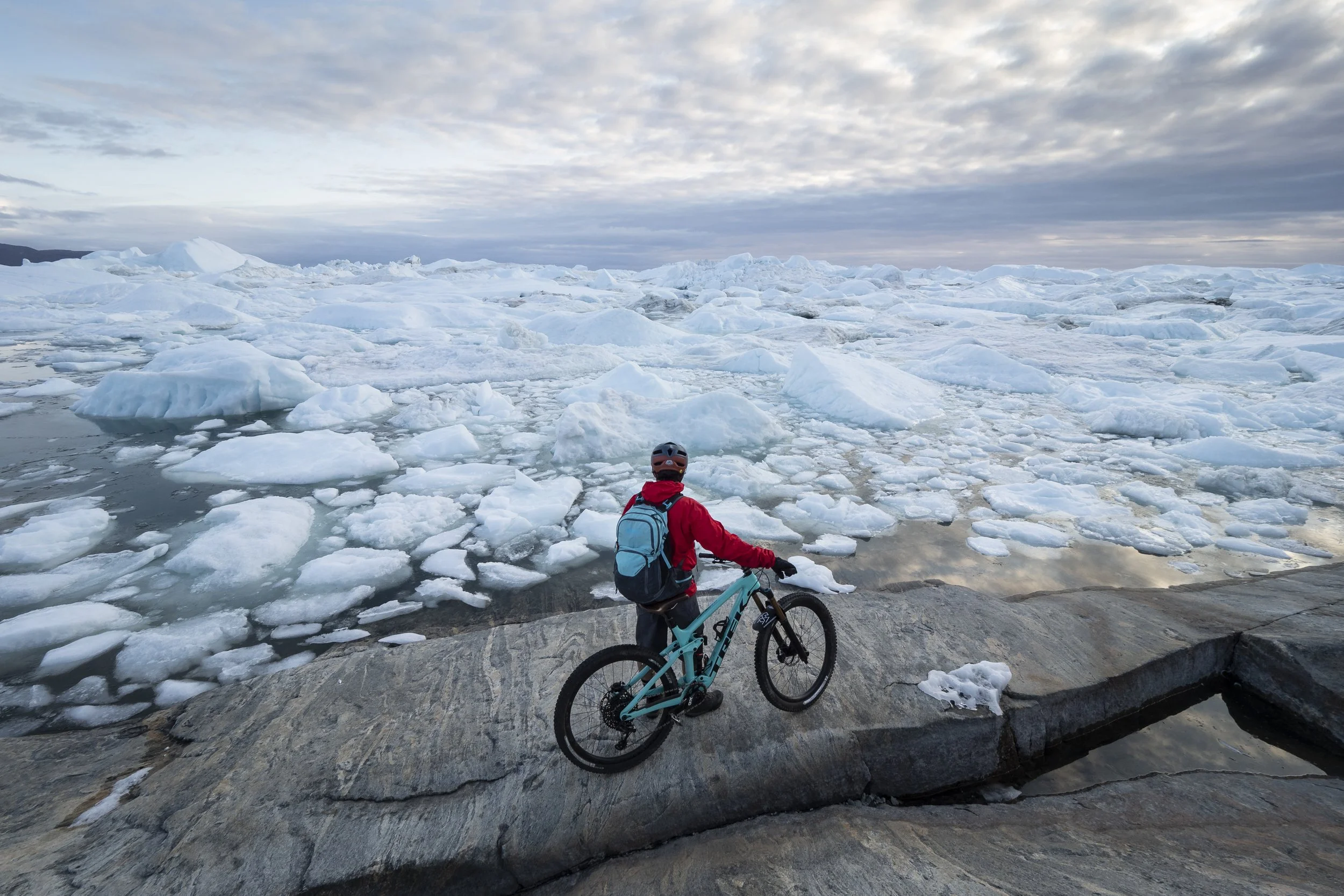Gazing out over the Ilulissat Icefjord in western Greenland. Photo Ben Haggar