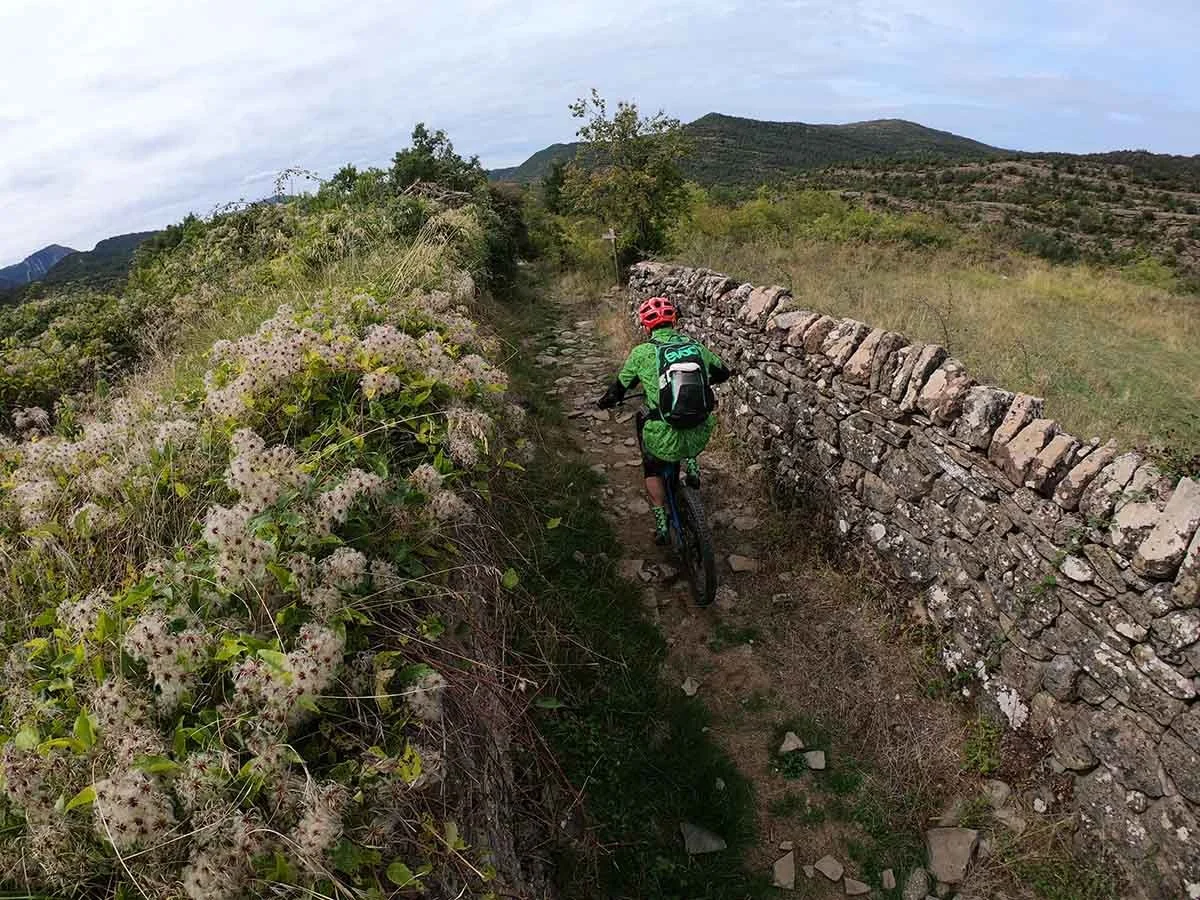 Biking on an ancient road in spain