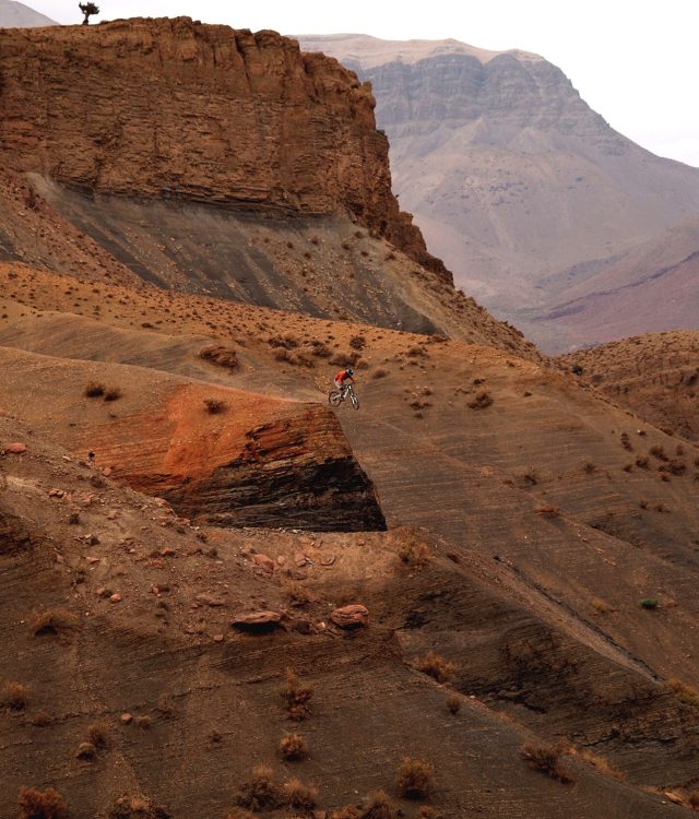 Desert mountain biking at dusk