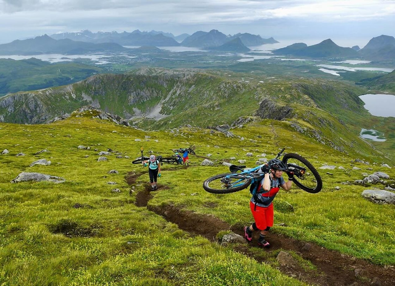 Carrying bikes through mud
