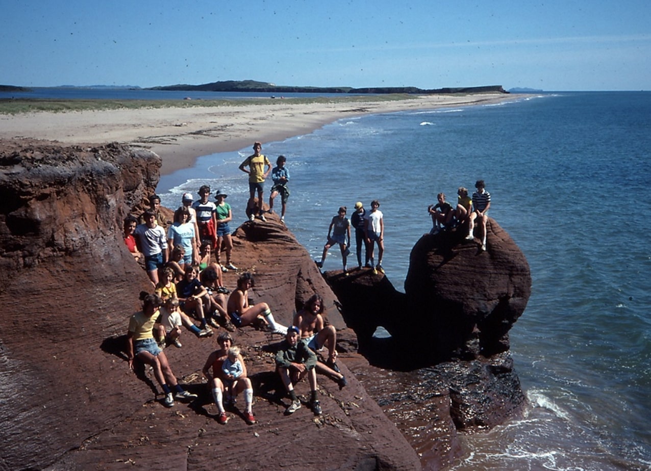 Group of mountain bikers hangout