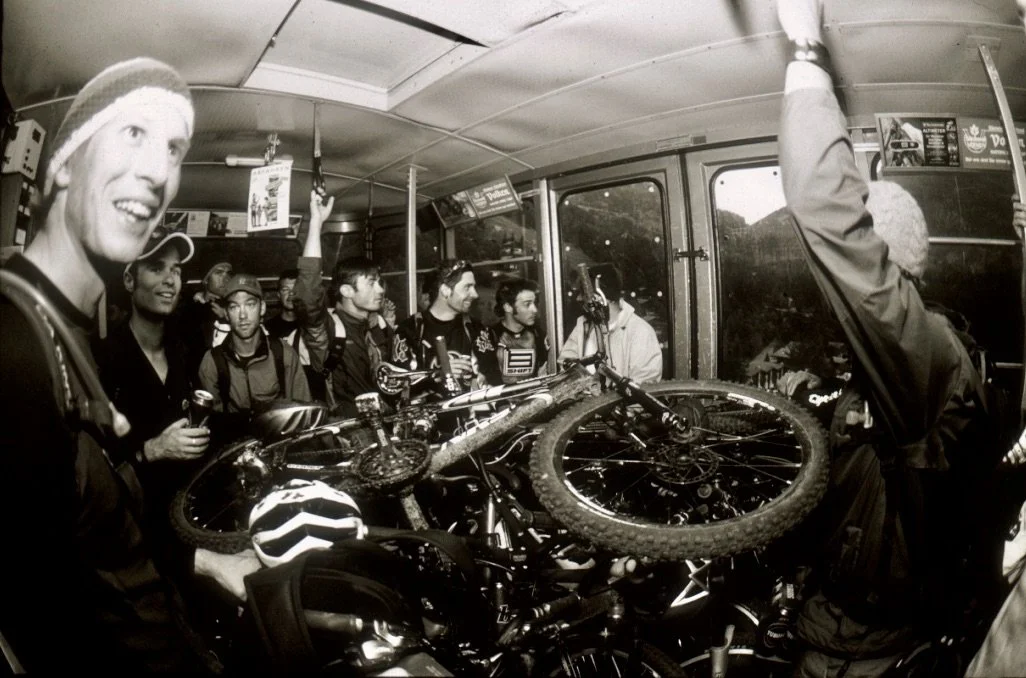 High on life packed in a tram heading up to the alpine for another night of revelry. Photo Sterling Lorence
