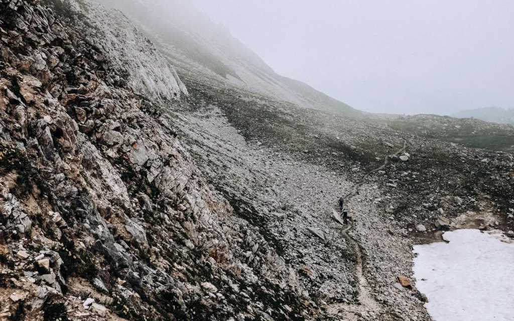 An amazing section of trail somewhere high above the Aosta Valley. Another big pass and killer descent after a night of delicious cuisine and fine wine.