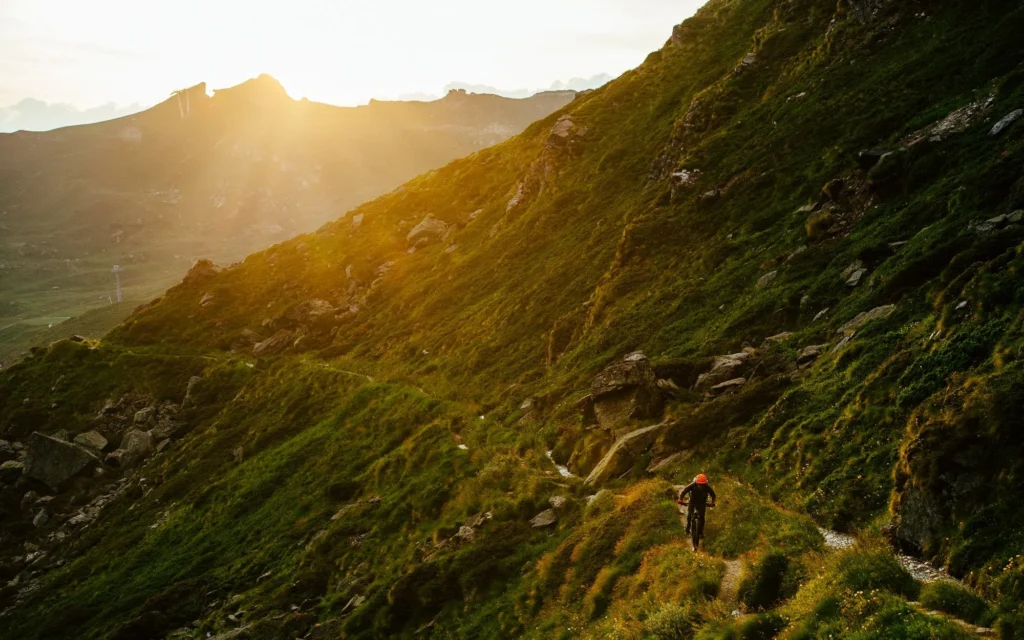 Creamy light riding along an ancient irrigation channel near Verbier. Called a bisse, these were built by hand to take water from the high mountains to villages below. 