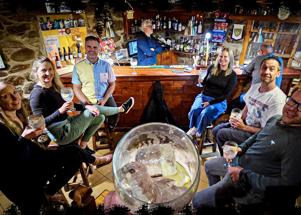 Drinking wine in spain