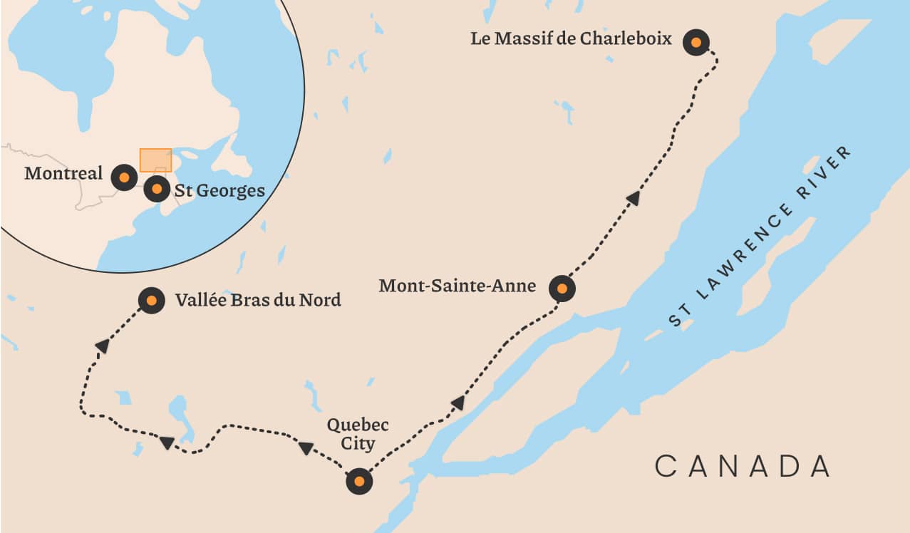 Map of La Belle Province route.