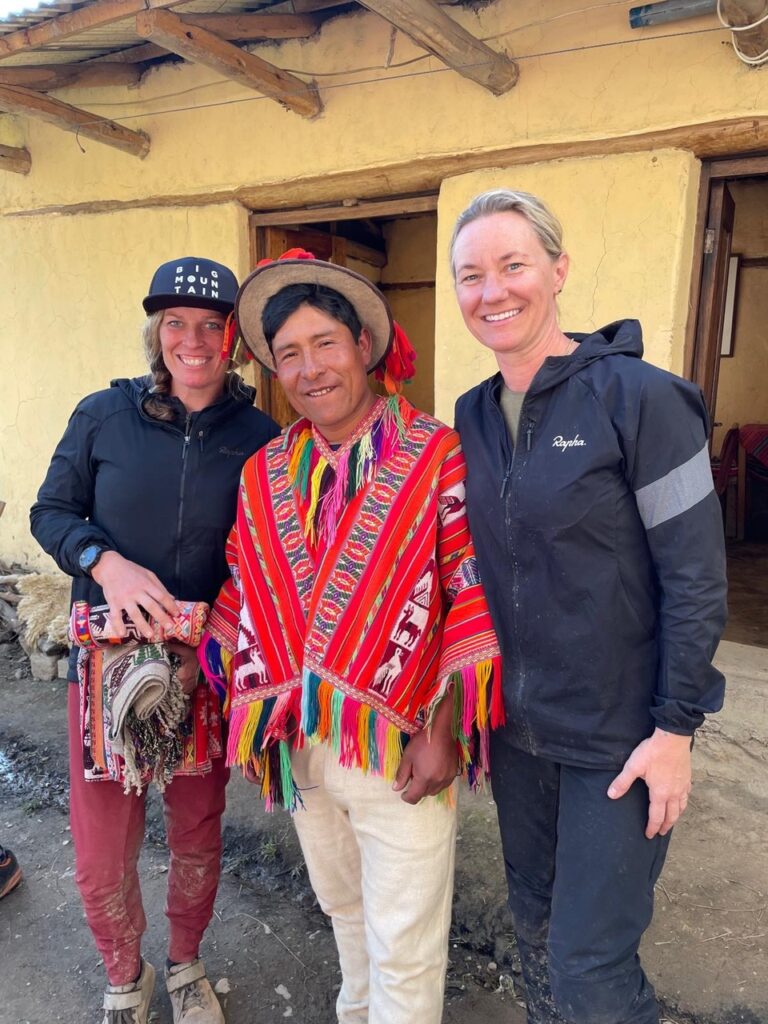 Jill with a Peruvian local and mountain biker.