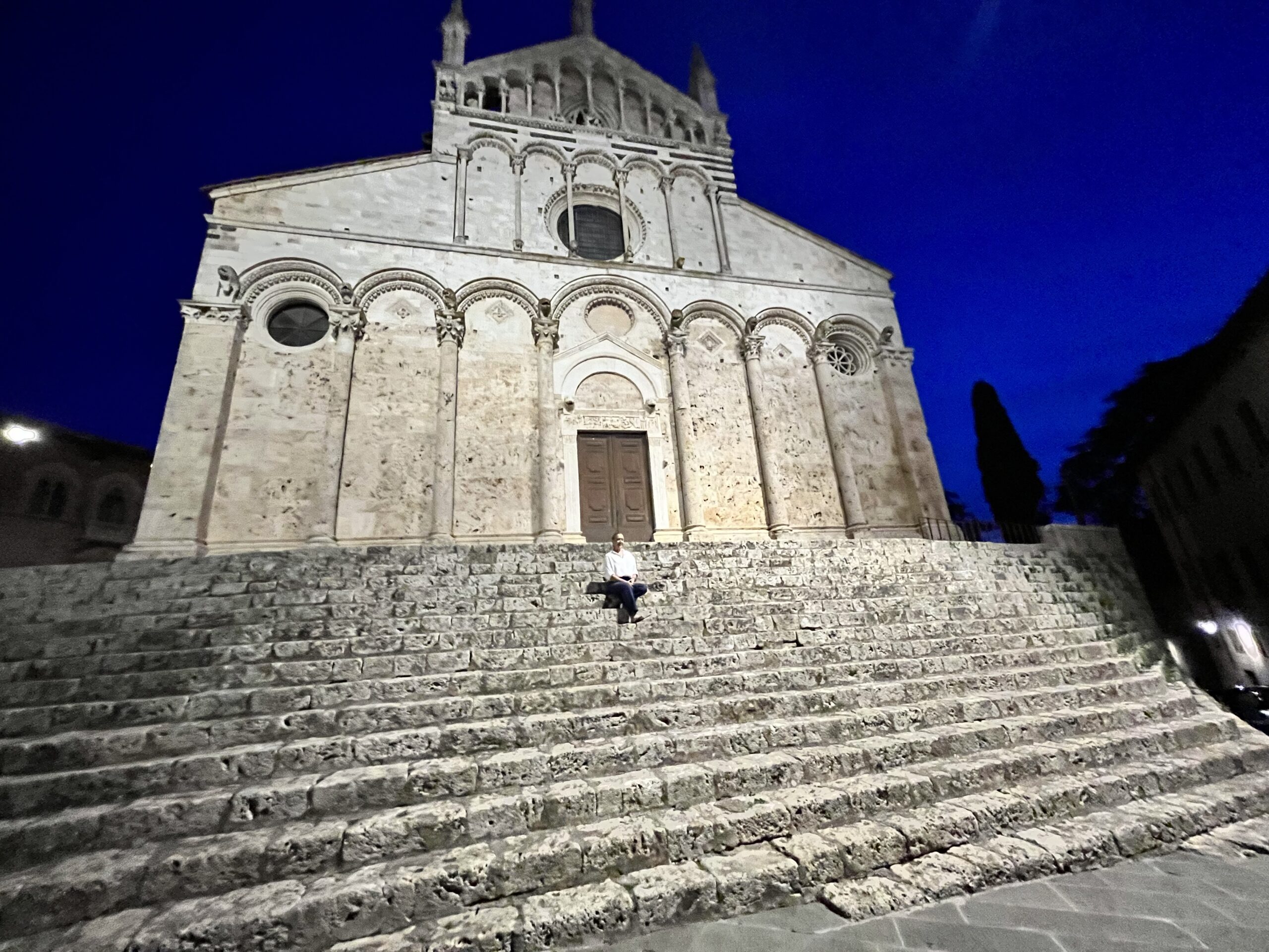 Woman in front of church in Florence