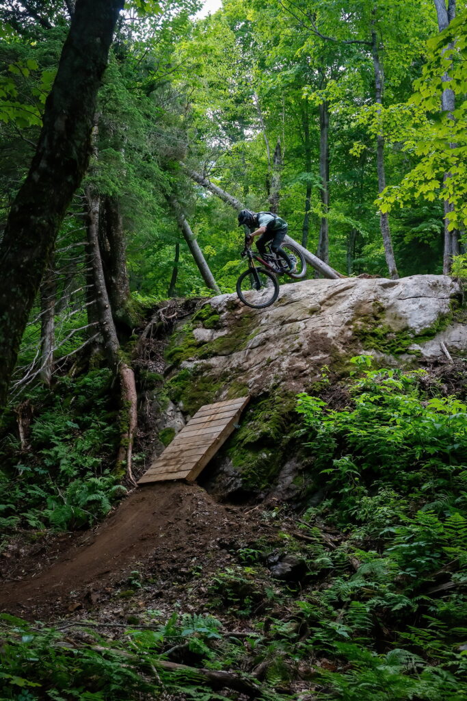 Riding rockface in Quebec
