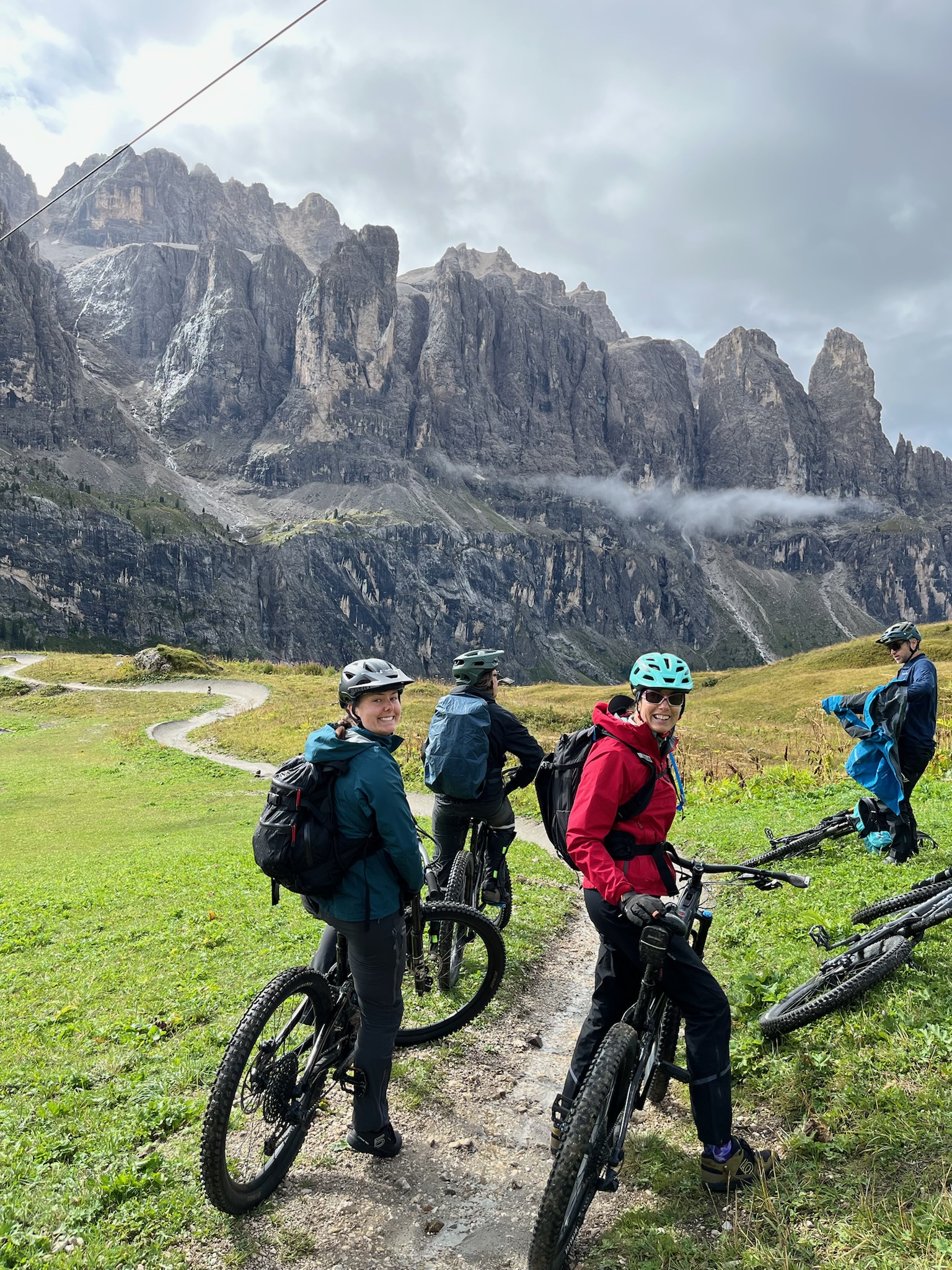 Mom/daughter riding in the Dolomites
