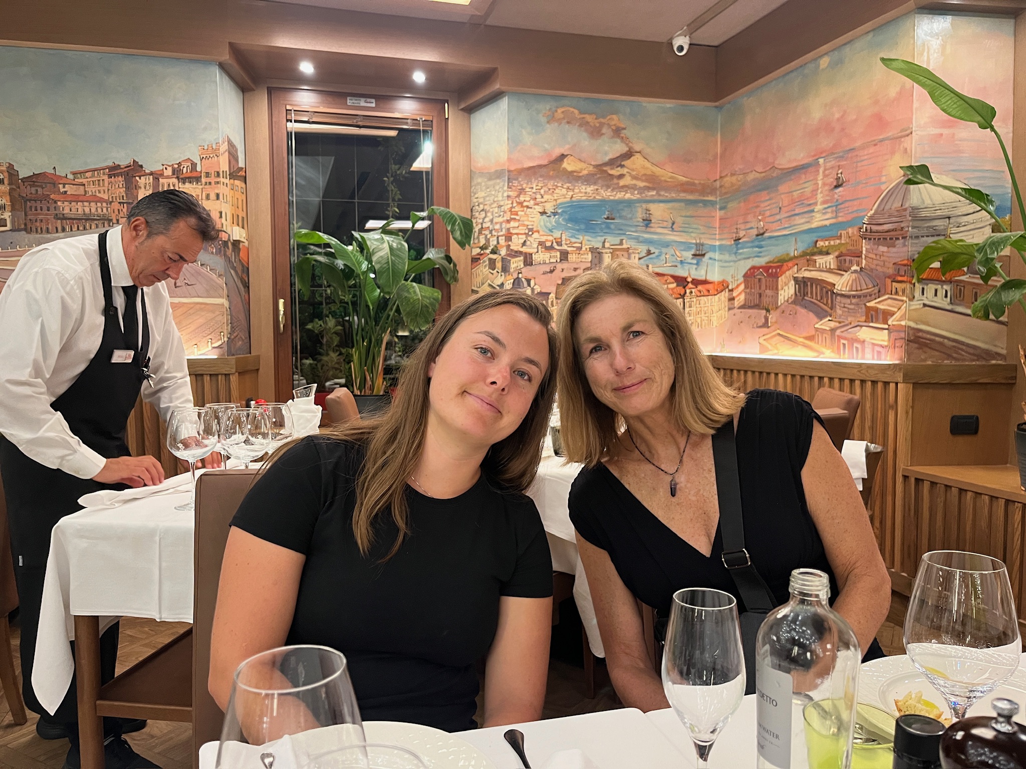 mom and daughter at dinner